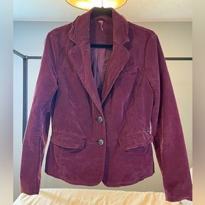 Free People Plum Corduroy Blazer in like new condition!
